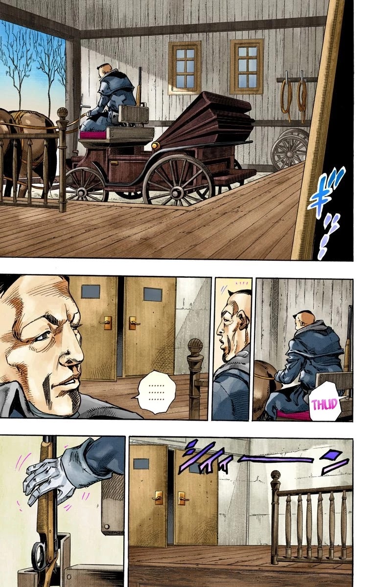 JoJo's Bizarre Adventure Part 7 - Steel Ball Run (Official Colored) Chapter 72 page 26 - Chapter 72: Ticket to Ride Part 2