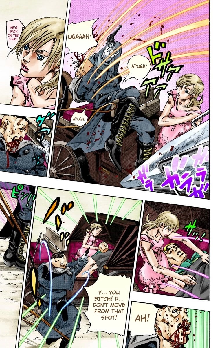 JoJo's Bizarre Adventure Part 7 - Steel Ball Run (Official Colored) Chapter 72 page 30 - Chapter 72: Ticket to Ride Part 2
