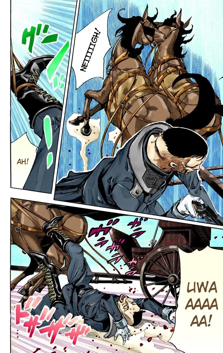 JoJo's Bizarre Adventure Part 7 - Steel Ball Run (Official Colored) Chapter 72 page 31 - Chapter 72: Ticket to Ride Part 2