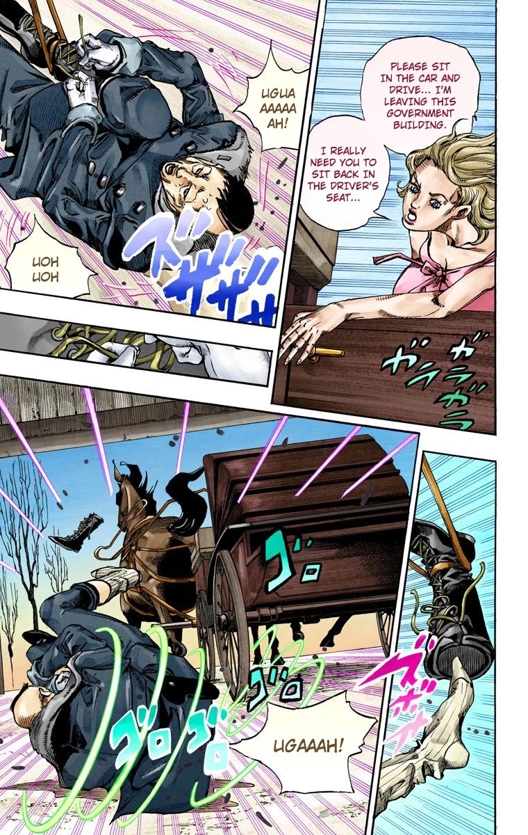 JoJo's Bizarre Adventure Part 7 - Steel Ball Run (Official Colored) Chapter 72 page 32 - Chapter 72: Ticket to Ride Part 2
