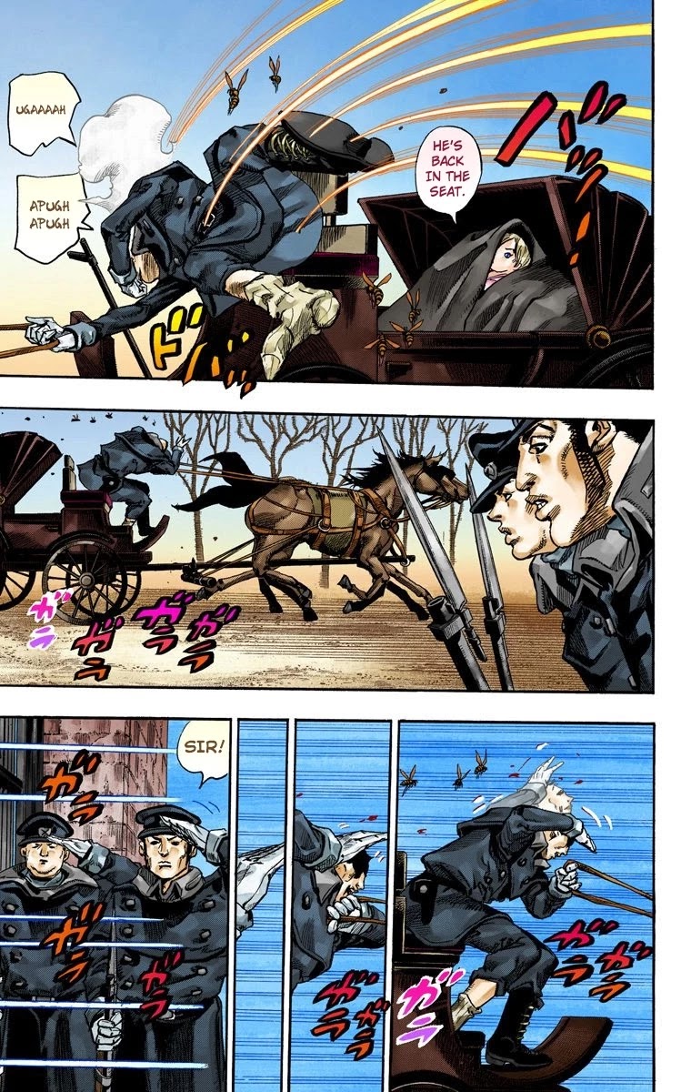 JoJo's Bizarre Adventure Part 7 - Steel Ball Run (Official Colored) Chapter 72 page 36 - Chapter 72: Ticket to Ride Part 2