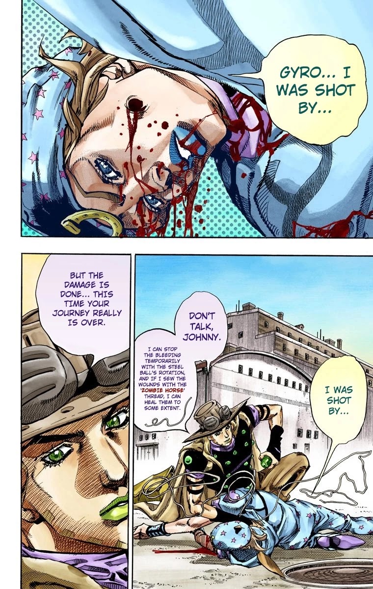 JoJo's Bizarre Adventure Part 7 - Steel Ball Run (Official Colored) Chapter 72 page 6 - Chapter 72: Ticket to Ride Part 2