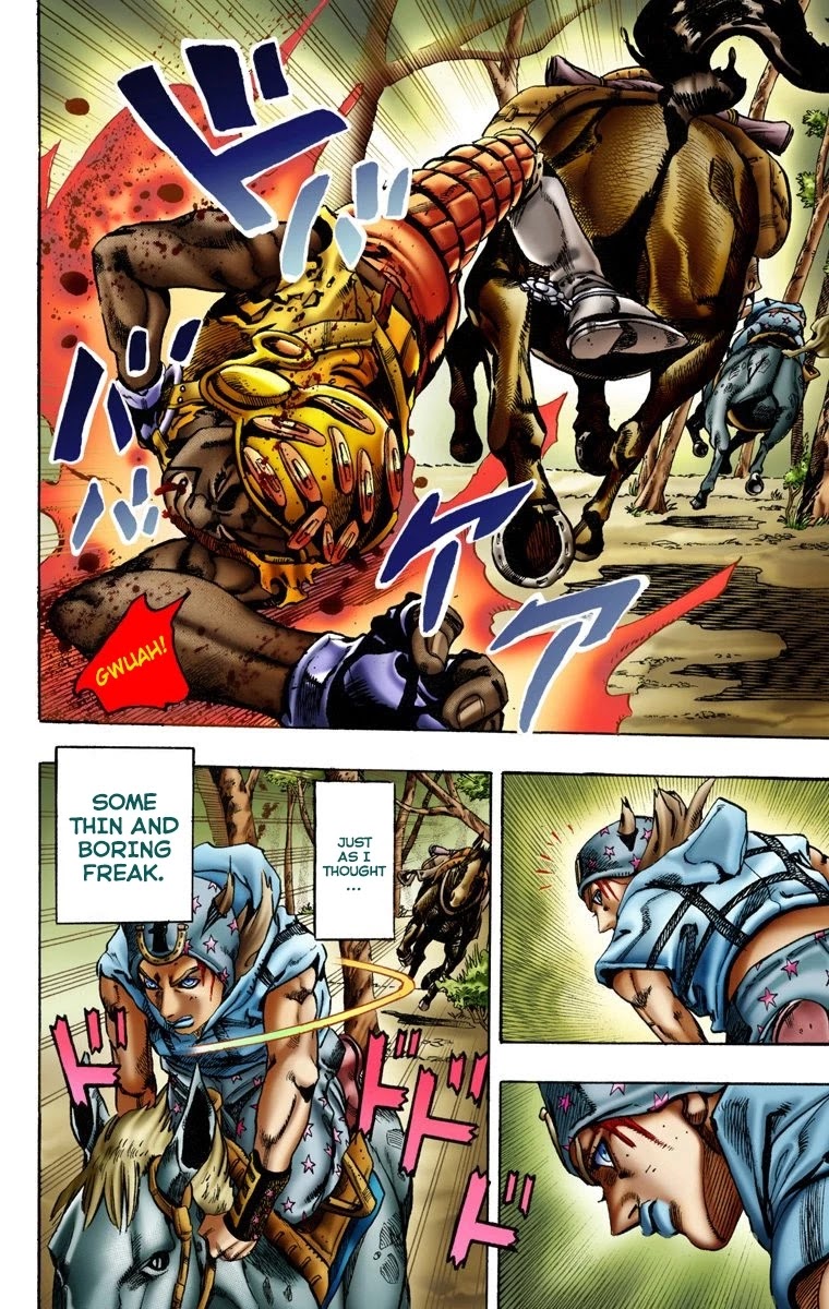 JoJo's Bizarre Adventure Part 7 - Steel Ball Run (Official Colored) Chapter 8 page 12 - Chapter 8: Crossing the Forest
