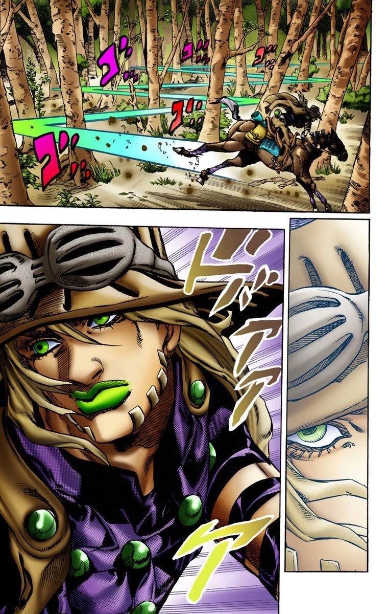 JoJo's Bizarre Adventure Part 7 - Steel Ball Run (Official Colored) Chapter 8 page 13 - Chapter 8: Crossing the Forest