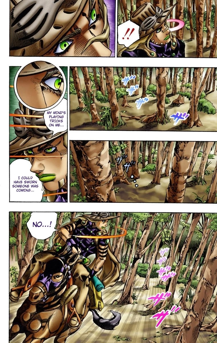 JoJo's Bizarre Adventure Part 7 - Steel Ball Run (Official Colored) Chapter 8 page 14 - Chapter 8: Crossing the Forest
