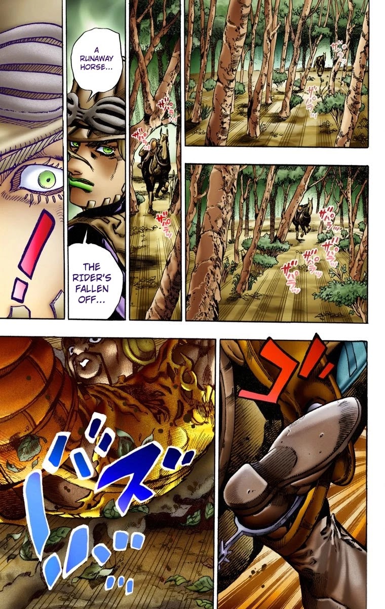 JoJo's Bizarre Adventure Part 7 - Steel Ball Run (Official Colored) Chapter 8 page 15 - Chapter 8: Crossing the Forest