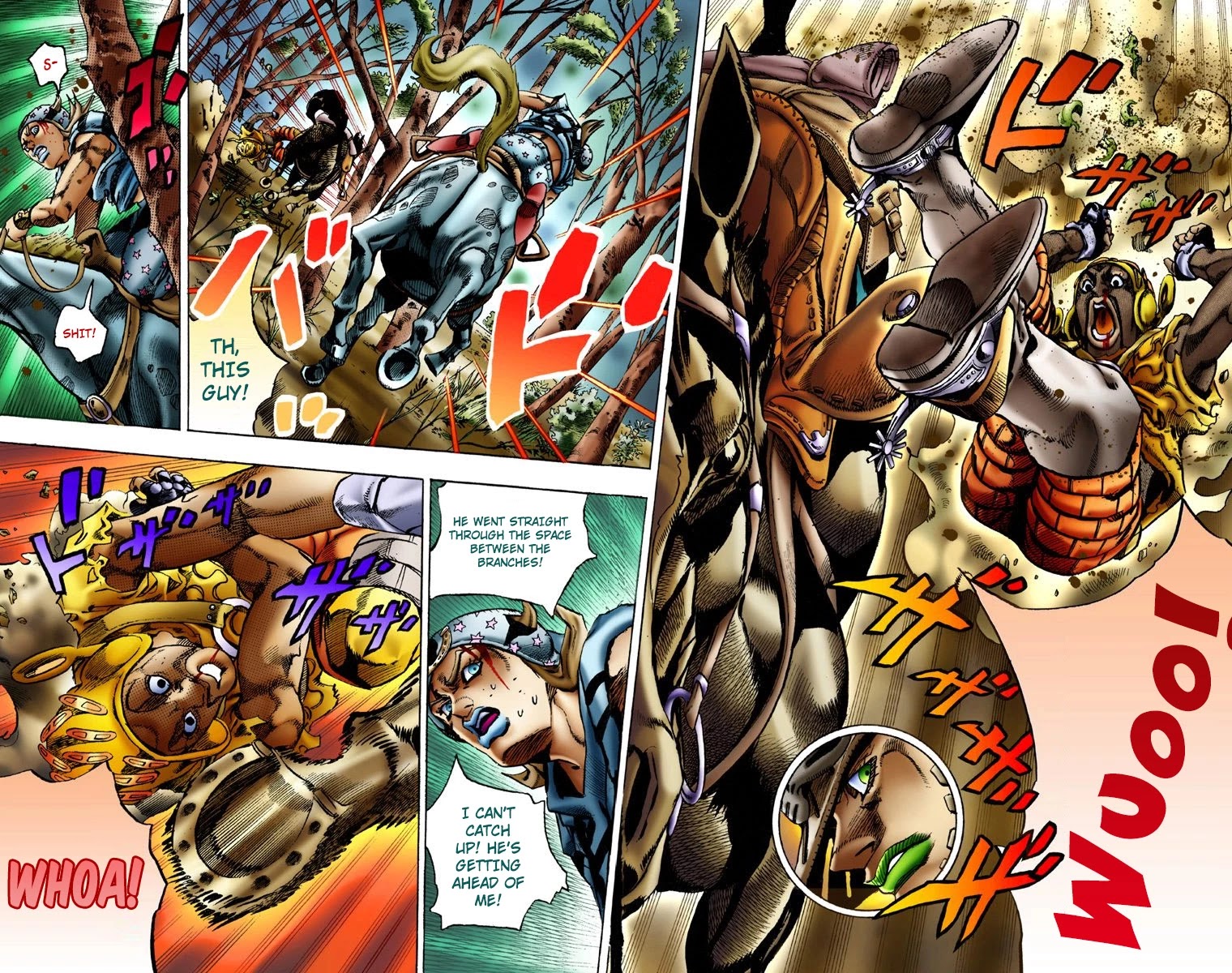 JoJo's Bizarre Adventure Part 7 - Steel Ball Run (Official Colored) Chapter 8 page 16 - Chapter 8: Crossing the Forest