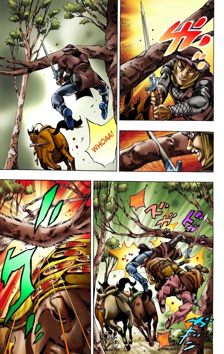 JoJo's Bizarre Adventure Part 7 - Steel Ball Run (Official Colored) Chapter 8 page 6 - Chapter 8: Crossing the Forest