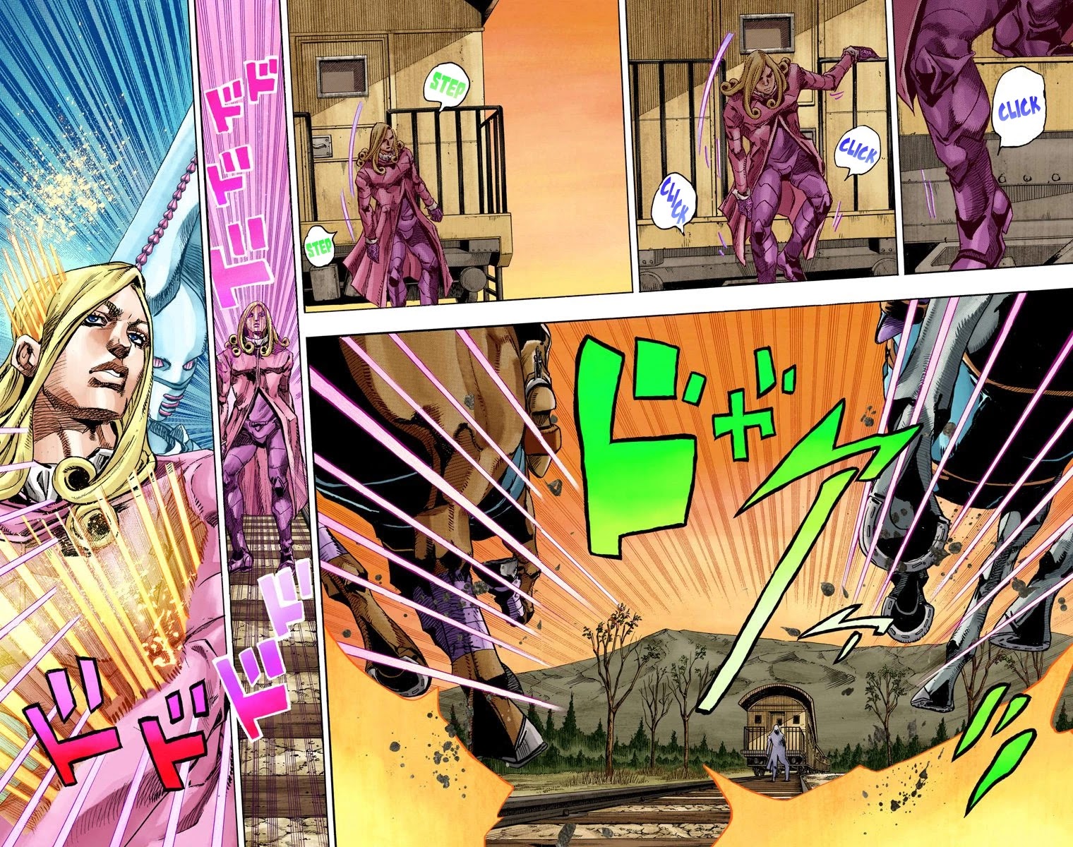 JoJo's Bizarre Adventure Part 7 - Steel Ball Run (Official Colored) Chapter 80 page 14 - Chapter 80: D4C Part 13 -Love Train-