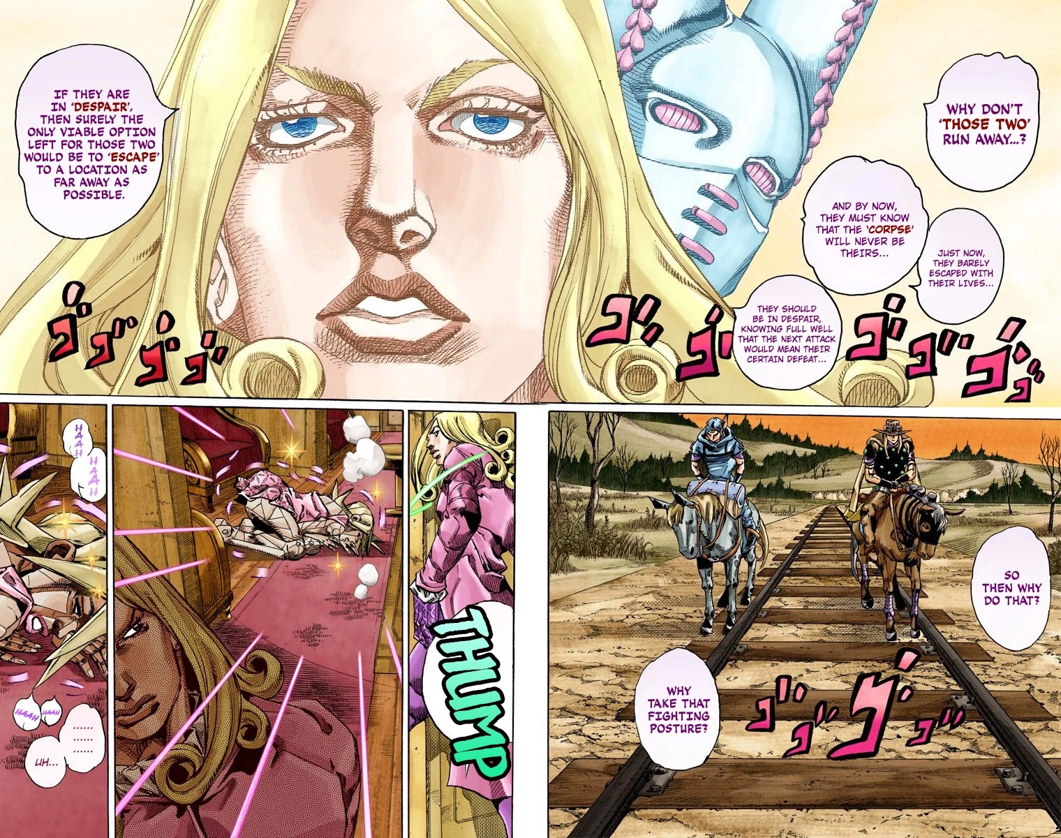 JoJo's Bizarre Adventure Part 7 - Steel Ball Run (Official Colored) Chapter 80 page 9 - Chapter 80: D4C Part 13 -Love Train-