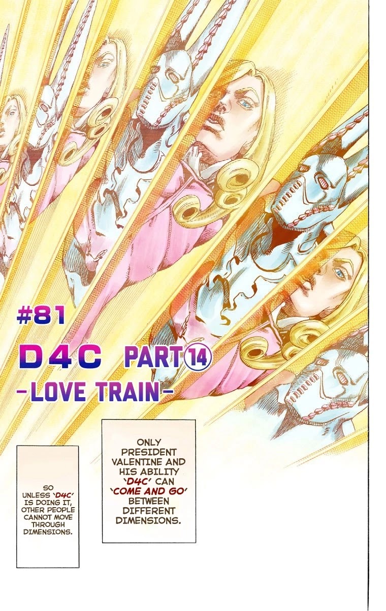 JoJo's Bizarre Adventure Part 7 - Steel Ball Run (Official Colored) Chapter 81 page 3 - Chapter 81: D4C Part 14 -Love Train-