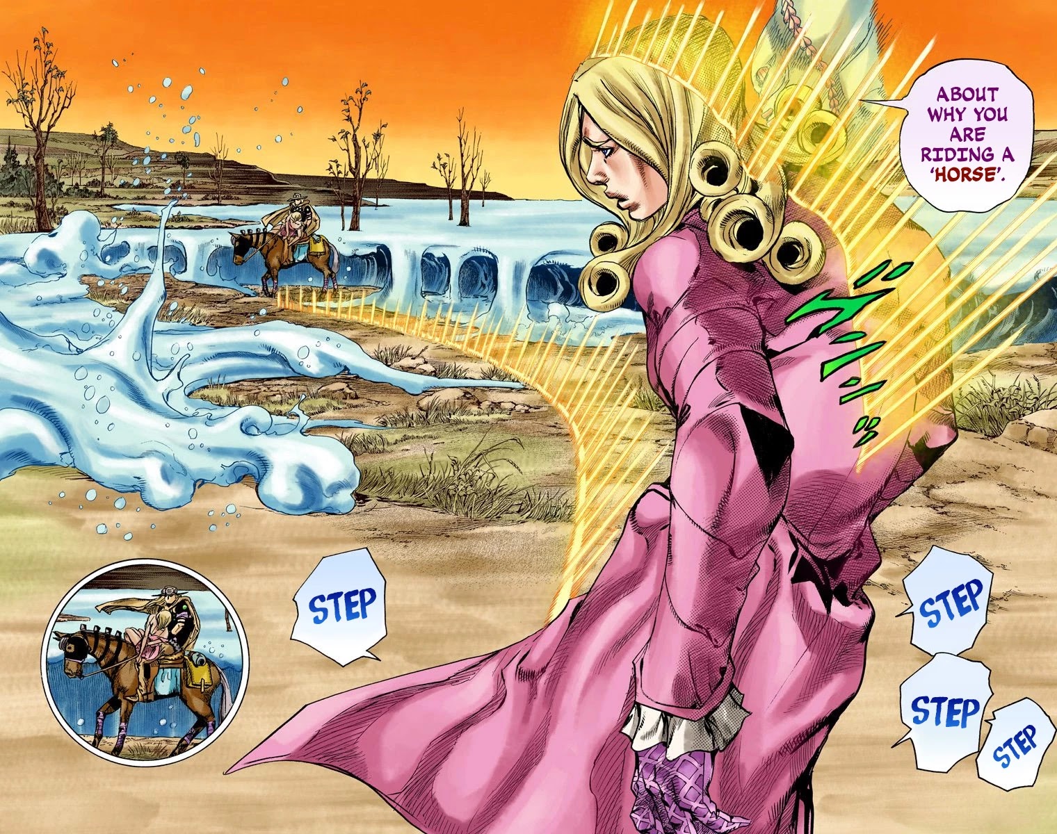 JoJo's Bizarre Adventure Part 7 - Steel Ball Run (Official Colored) Chapter 82 page 12 - Chapter 82: D4C Part 15 -Love Train-