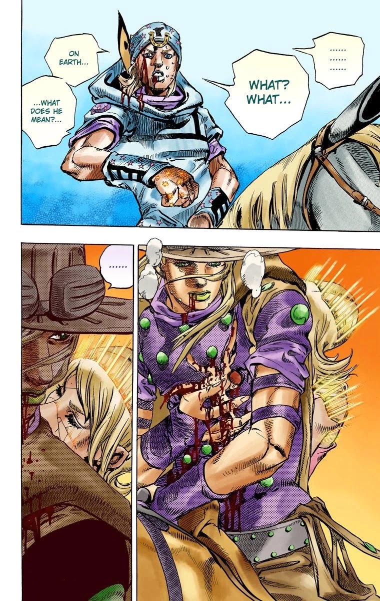JoJo's Bizarre Adventure Part 7 - Steel Ball Run (Official Colored) Chapter 84 page 20 - Chapter 84: Ball Breaker Part 2