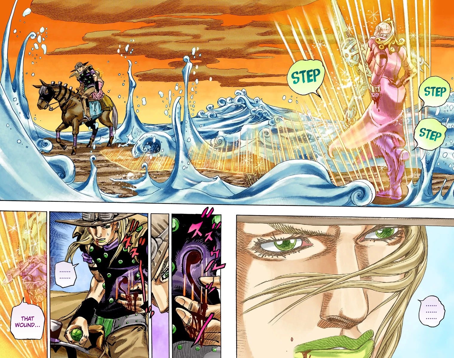 JoJo's Bizarre Adventure Part 7 - Steel Ball Run (Official Colored) Chapter 84 page 6 - Chapter 84: Ball Breaker Part 2