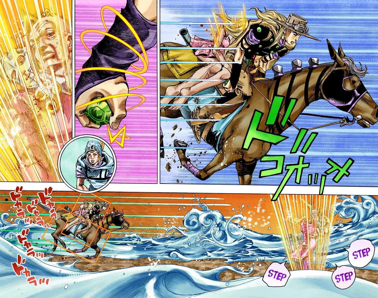 JoJo's Bizarre Adventure Part 7 - Steel Ball Run (Official Colored) Chapter 84 page 9 - Chapter 84: Ball Breaker Part 2
