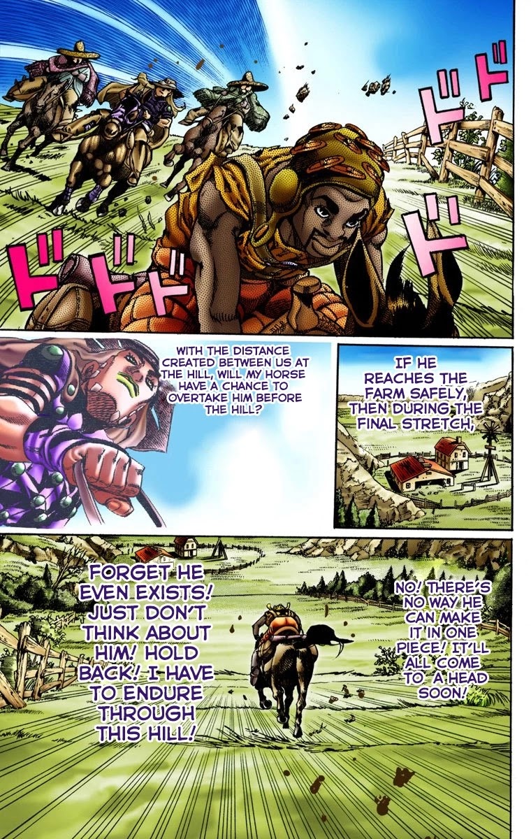 JoJo's Bizarre Adventure Part 7 - Steel Ball Run (Official Colored) Chapter 9 page 15 - Chapter 9: Long, Long Downhill