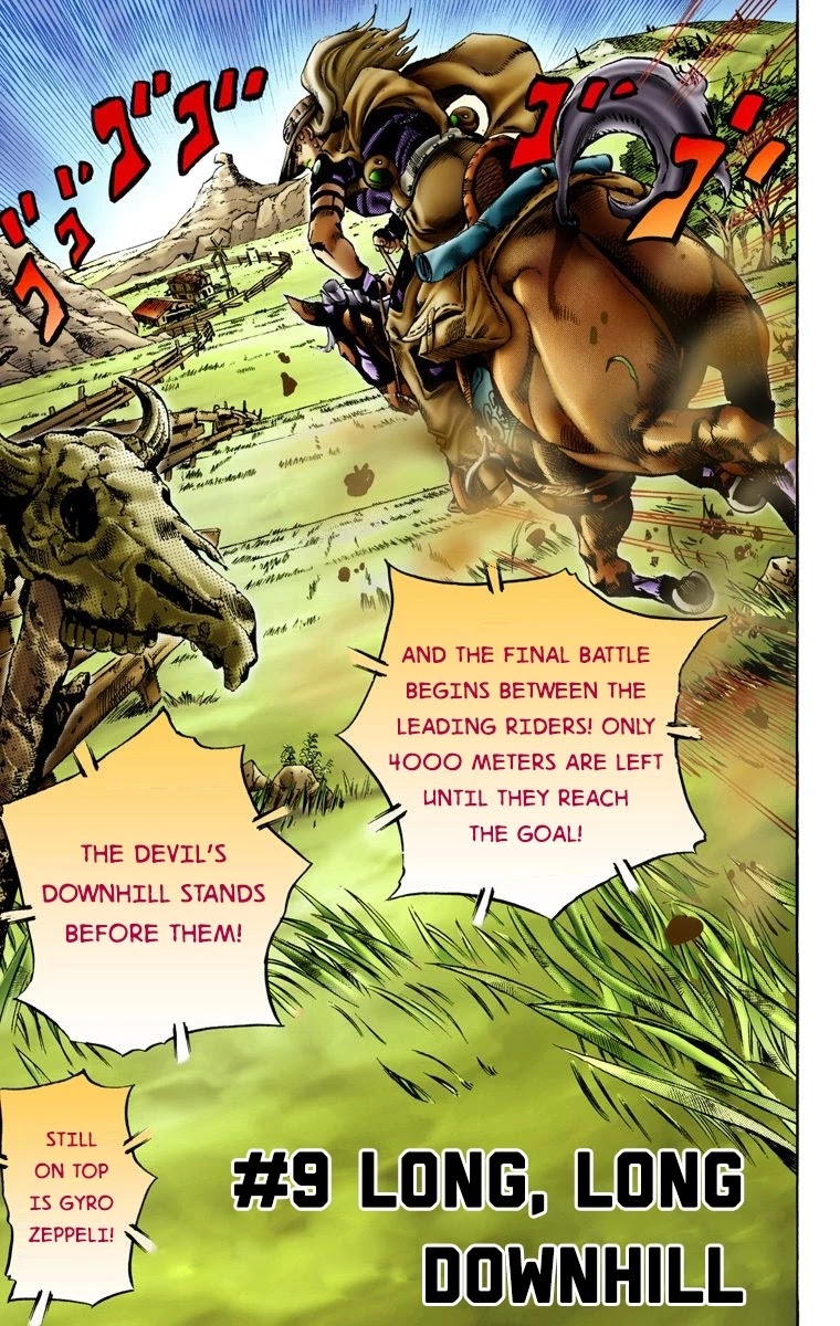 JoJo's Bizarre Adventure Part 7 - Steel Ball Run (Official Colored) Chapter 9 page 2 - Chapter 9: Long, Long Downhill