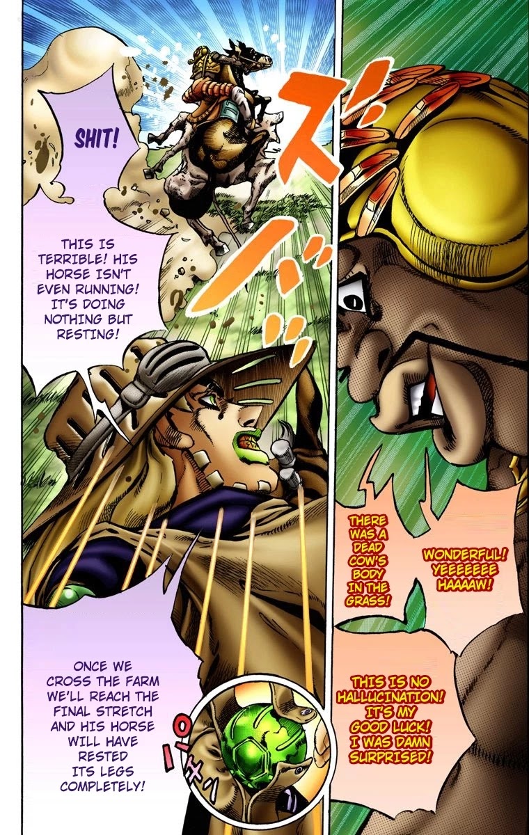 JoJo's Bizarre Adventure Part 7 - Steel Ball Run (Official Colored) Chapter 9 page 22 - Chapter 9: Long, Long Downhill