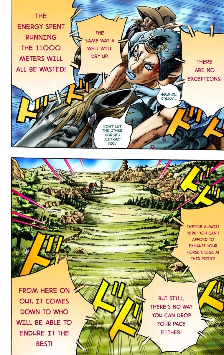 JoJo's Bizarre Adventure Part 7 - Steel Ball Run (Official Colored) Chapter 9 page 4 - Chapter 9: Long, Long Downhill