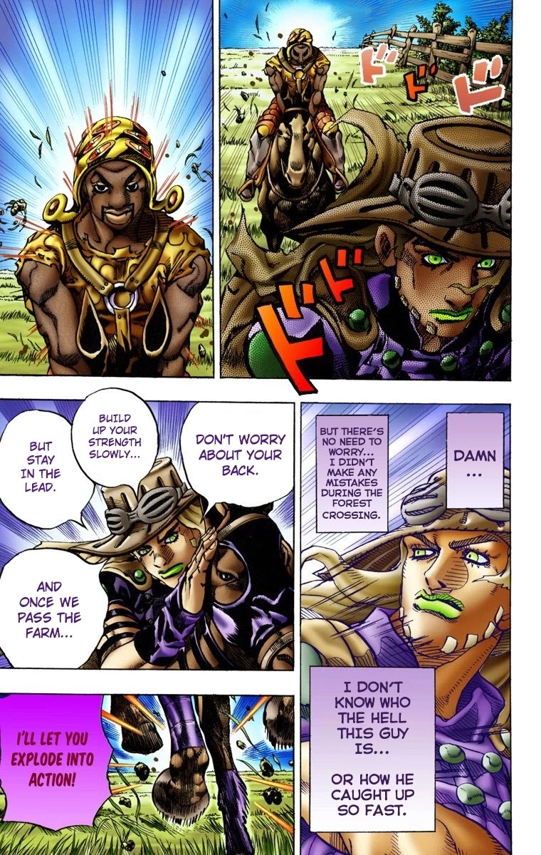 JoJo's Bizarre Adventure Part 7 - Steel Ball Run (Official Colored) Chapter 9 page 5 - Chapter 9: Long, Long Downhill
