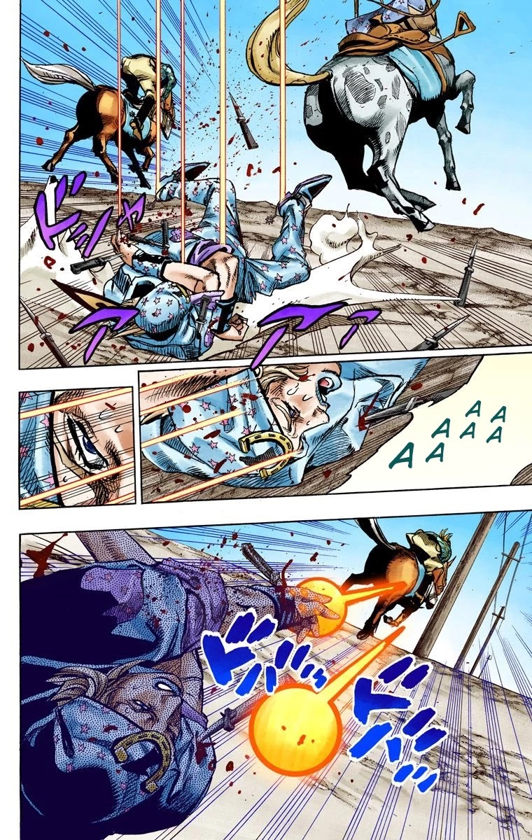 JoJo's Bizarre Adventure Part 7 - Steel Ball Run (Official Colored) Chapter 91 page 14 - Chapter 91: High Voltage Part 2