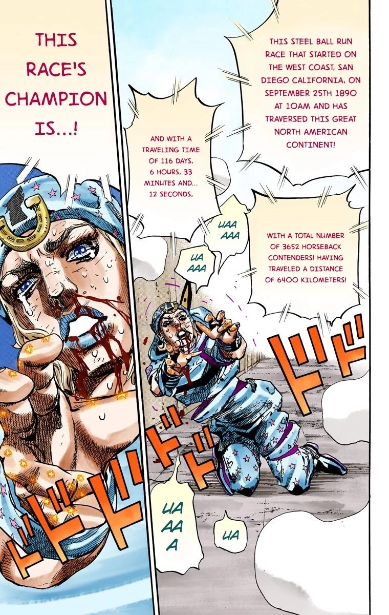 JoJo's Bizarre Adventure Part 7 - Steel Ball Run (Official Colored) Chapter 94 page 30 - Chapter 94: World of Stars and Stripes
