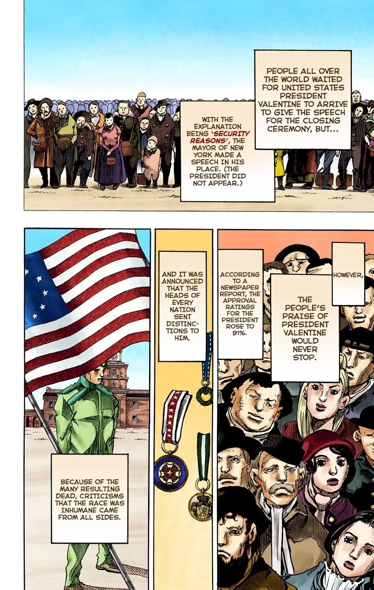 JoJo's Bizarre Adventure Part 7 - Steel Ball Run (Official Colored) Chapter 95 page 29 - Chapter 95: World of Stars and Stripes - Outro [END]