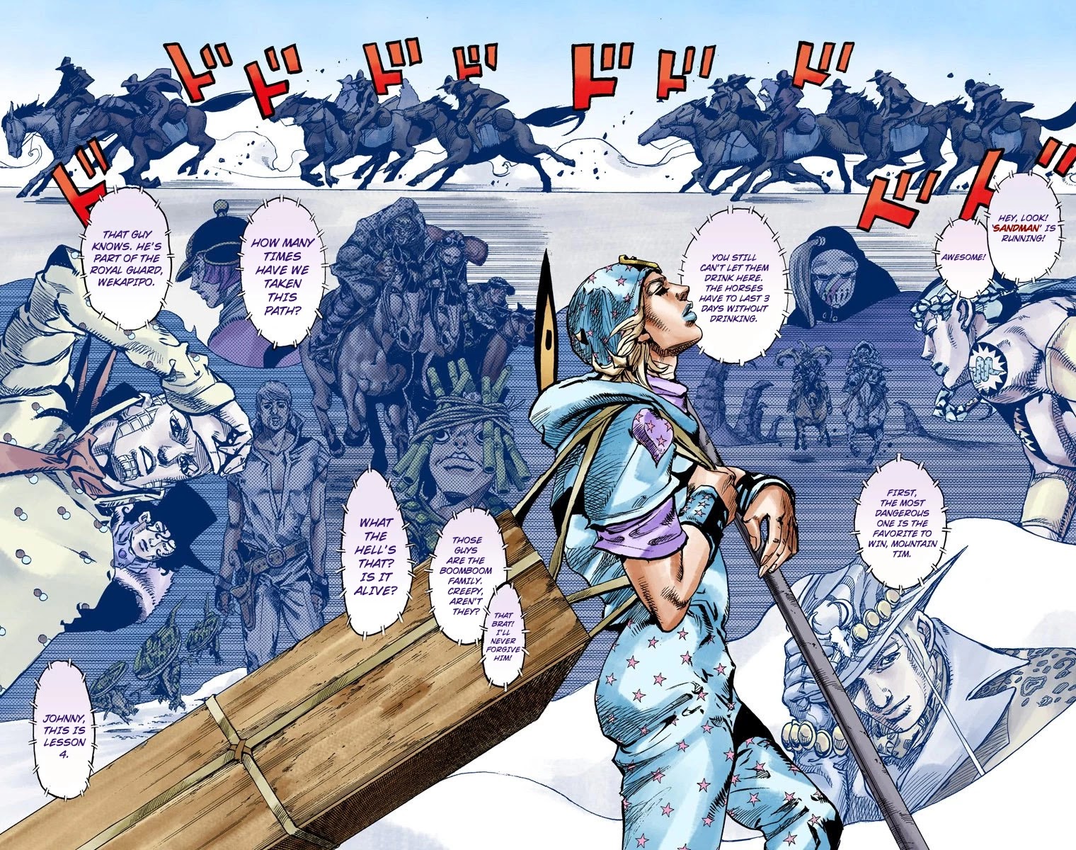 JoJo's Bizarre Adventure Part 7 - Steel Ball Run (Official Colored) Chapter 95 page 39 - Chapter 95: World of Stars and Stripes - Outro [END]