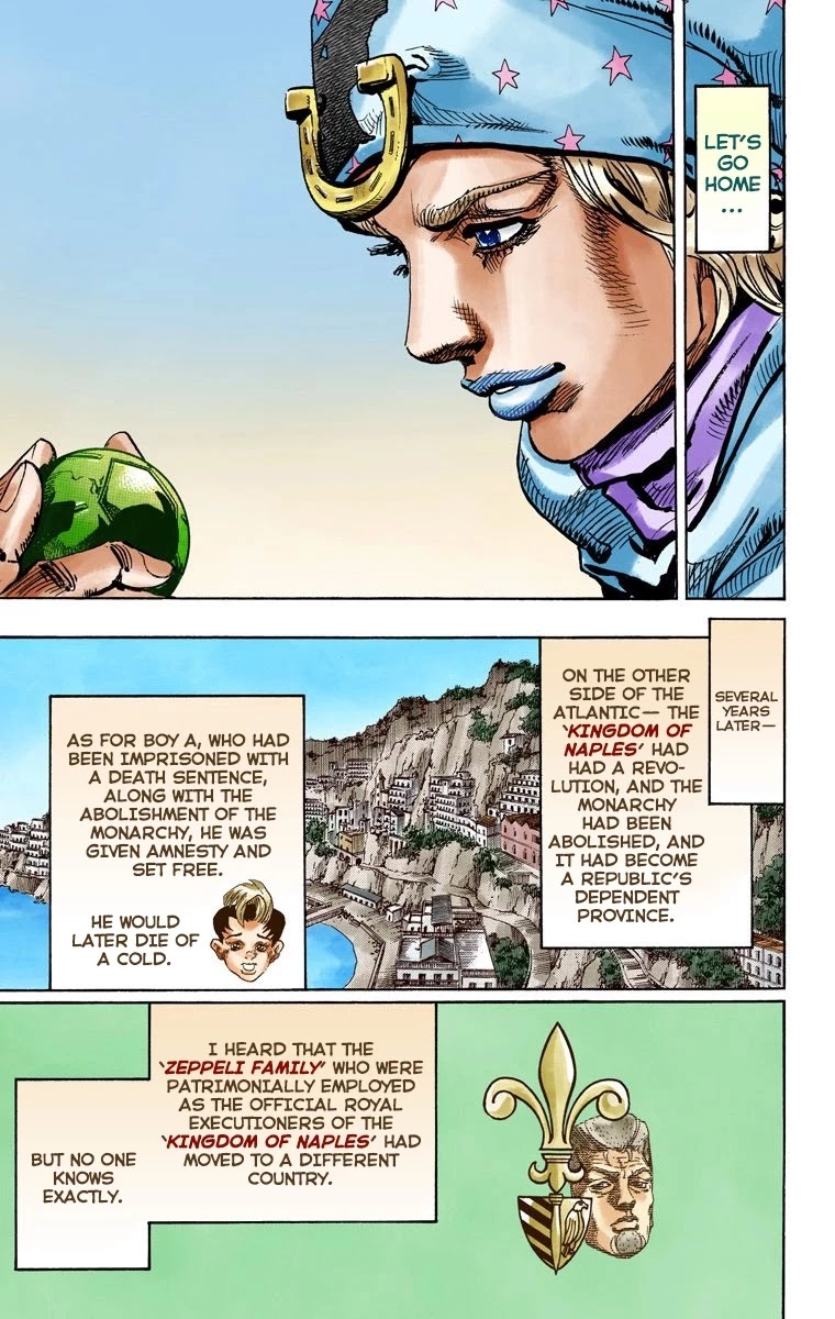 JoJo's Bizarre Adventure Part 7 - Steel Ball Run (Official Colored) Chapter 95 page 41 - Chapter 95: World of Stars and Stripes - Outro [END]