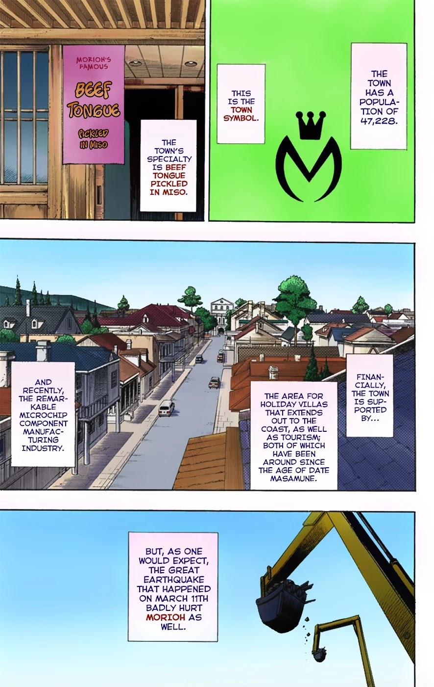 JoJo's Bizarre Adventure Part 8 - JoJolion (Official Colored) Chapter 1 page 11 - Chapter 1: Welcome to Morioh