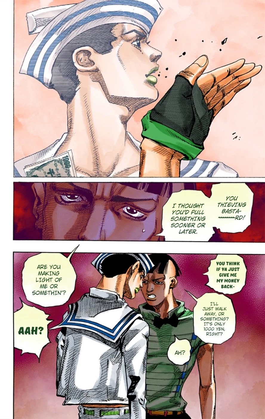 JoJo's Bizarre Adventure Part 8 - JoJolion (Official Colored) Chapter 12 page 9 - Chapter 12: Paisley Park and Born This Way Part 1