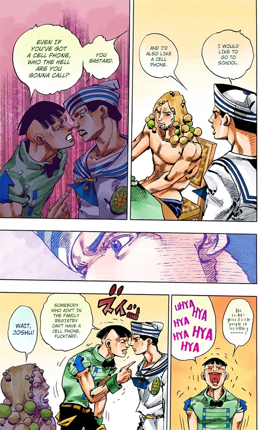JoJo's Bizarre Adventure Part 8 - JoJolion (Official Colored) Chapter 18 page 12 - Chapter 18: Shakedown Road Part 1