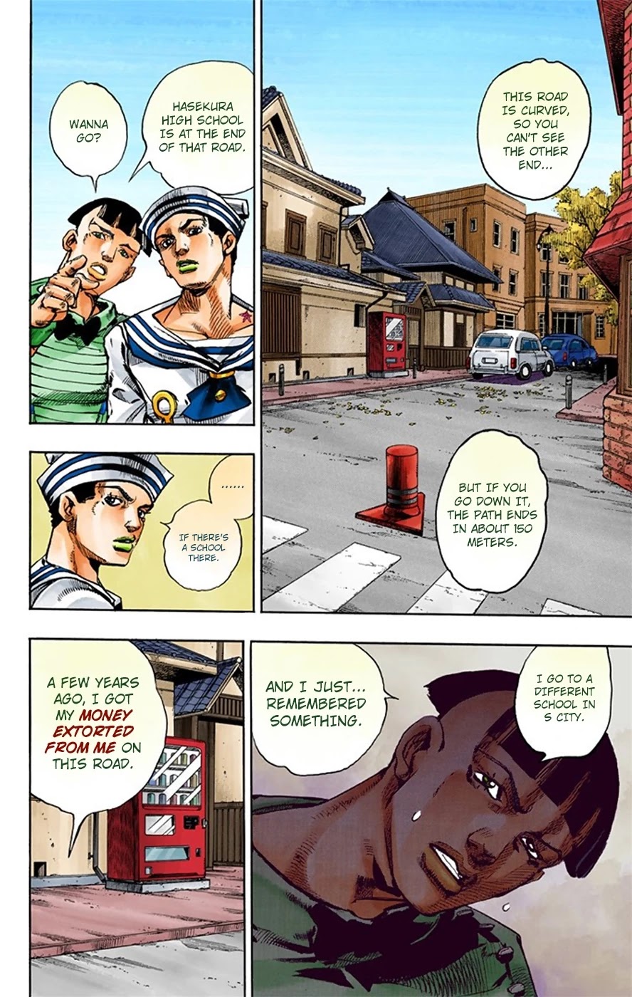 JoJo's Bizarre Adventure Part 8 - JoJolion (Official Colored) Chapter 18 page 19 - Chapter 18: Shakedown Road Part 1