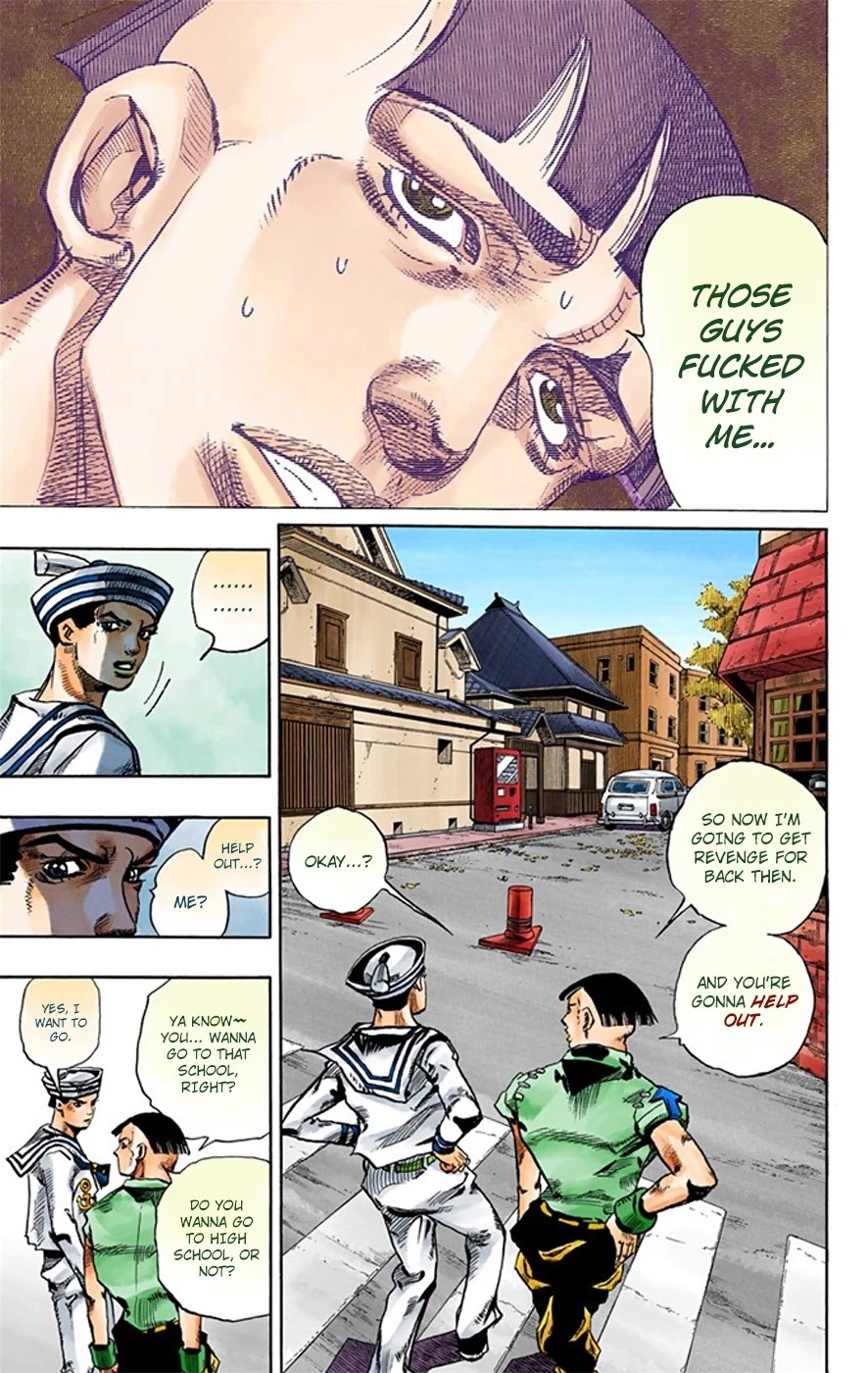 JoJo's Bizarre Adventure Part 8 - JoJolion (Official Colored) Chapter 18 page 20 - Chapter 18: Shakedown Road Part 1