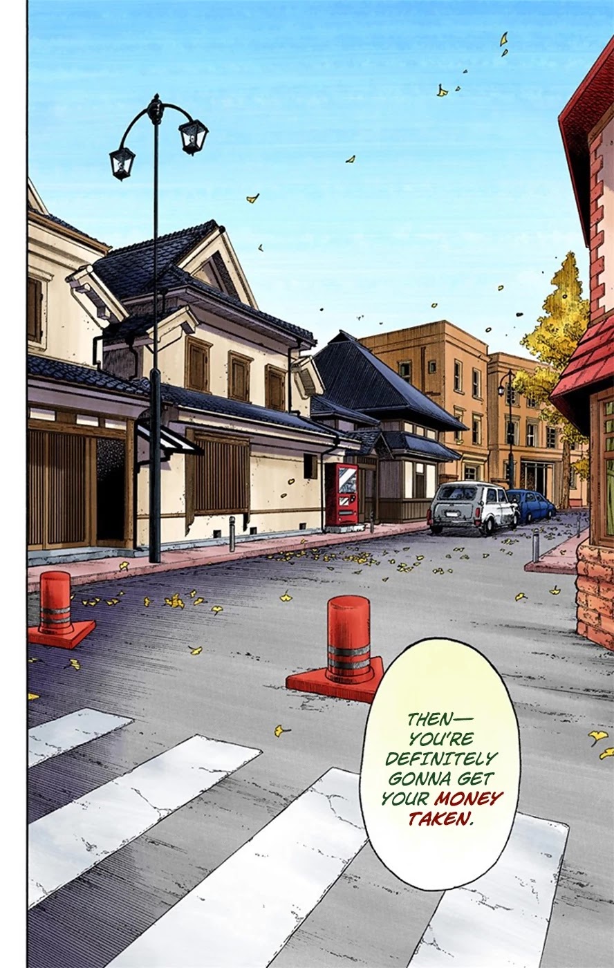 JoJo's Bizarre Adventure Part 8 - JoJolion (Official Colored) Chapter 18 page 21 - Chapter 18: Shakedown Road Part 1