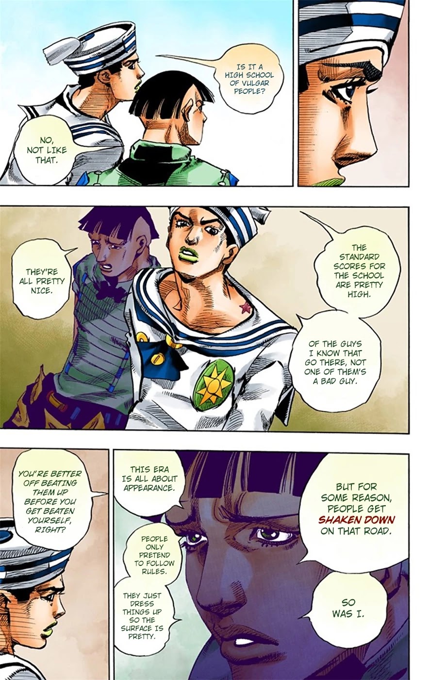 JoJo's Bizarre Adventure Part 8 - JoJolion (Official Colored) Chapter 18 page 22 - Chapter 18: Shakedown Road Part 1