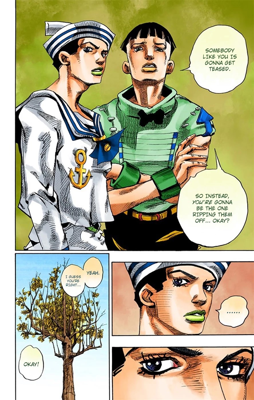 JoJo's Bizarre Adventure Part 8 - JoJolion (Official Colored) Chapter 18 page 23 - Chapter 18: Shakedown Road Part 1