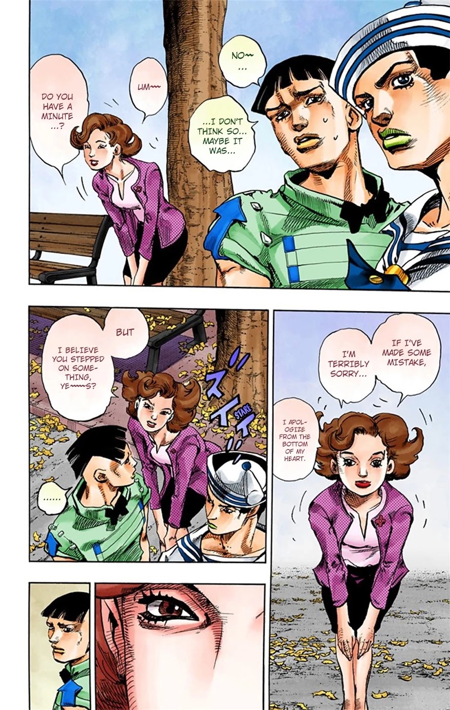 JoJo's Bizarre Adventure Part 8 - JoJolion (Official Colored) Chapter 18 page 27 - Chapter 18: Shakedown Road Part 1