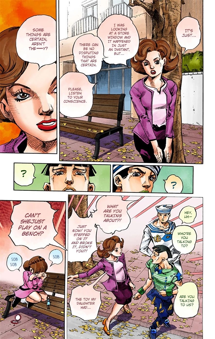 JoJo's Bizarre Adventure Part 8 - JoJolion (Official Colored) Chapter 18 page 28 - Chapter 18: Shakedown Road Part 1