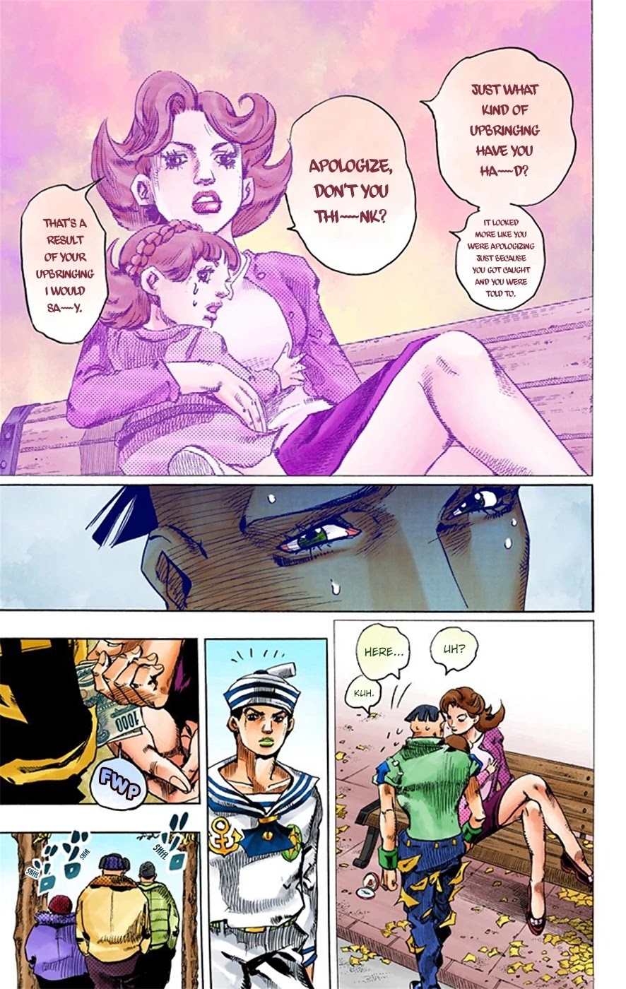 JoJo's Bizarre Adventure Part 8 - JoJolion (Official Colored) Chapter 18 page 34 - Chapter 18: Shakedown Road Part 1
