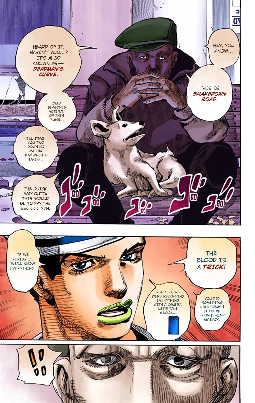 JoJo's Bizarre Adventure Part 8 - JoJolion (Official Colored) Chapter 18 page 44 - Chapter 18: Shakedown Road Part 1