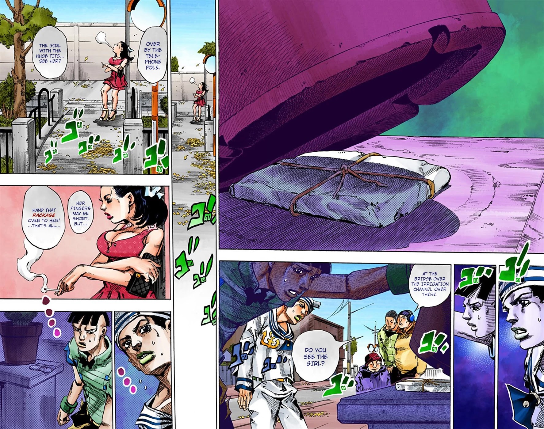 JoJo's Bizarre Adventure Part 8 - JoJolion (Official Colored) Chapter 19 page 35 - Chapter 19: Shakedown Road Part 2