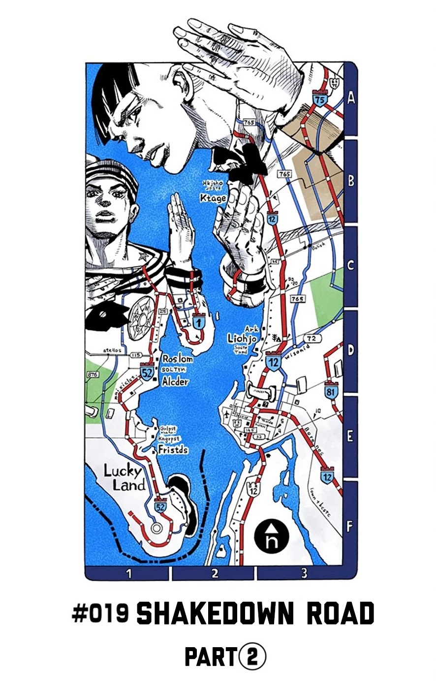 JoJo's Bizarre Adventure Part 8 - JoJolion (Official Colored) Chapter 19 page 6 - Chapter 19: Shakedown Road Part 2