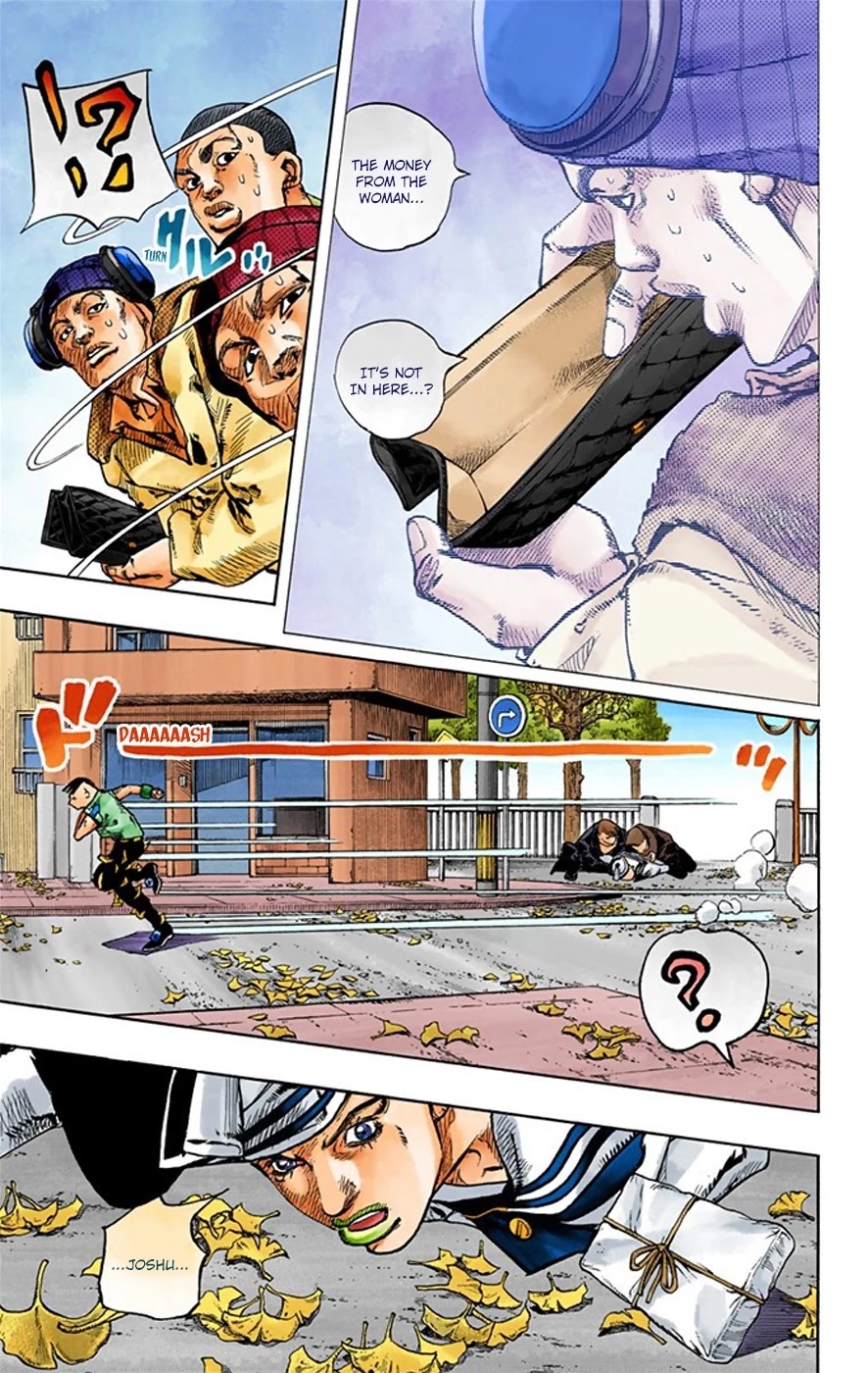 JoJo's Bizarre Adventure Part 8 - JoJolion (Official Colored) Chapter 20 page 28 - Chapter 20: Shakedown Road Part 3