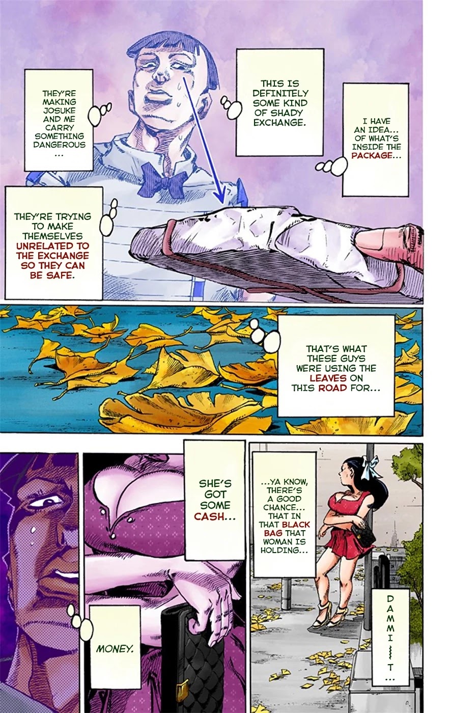 JoJo's Bizarre Adventure Part 8 - JoJolion (Official Colored) Chapter 20 page 8 - Chapter 20: Shakedown Road Part 3