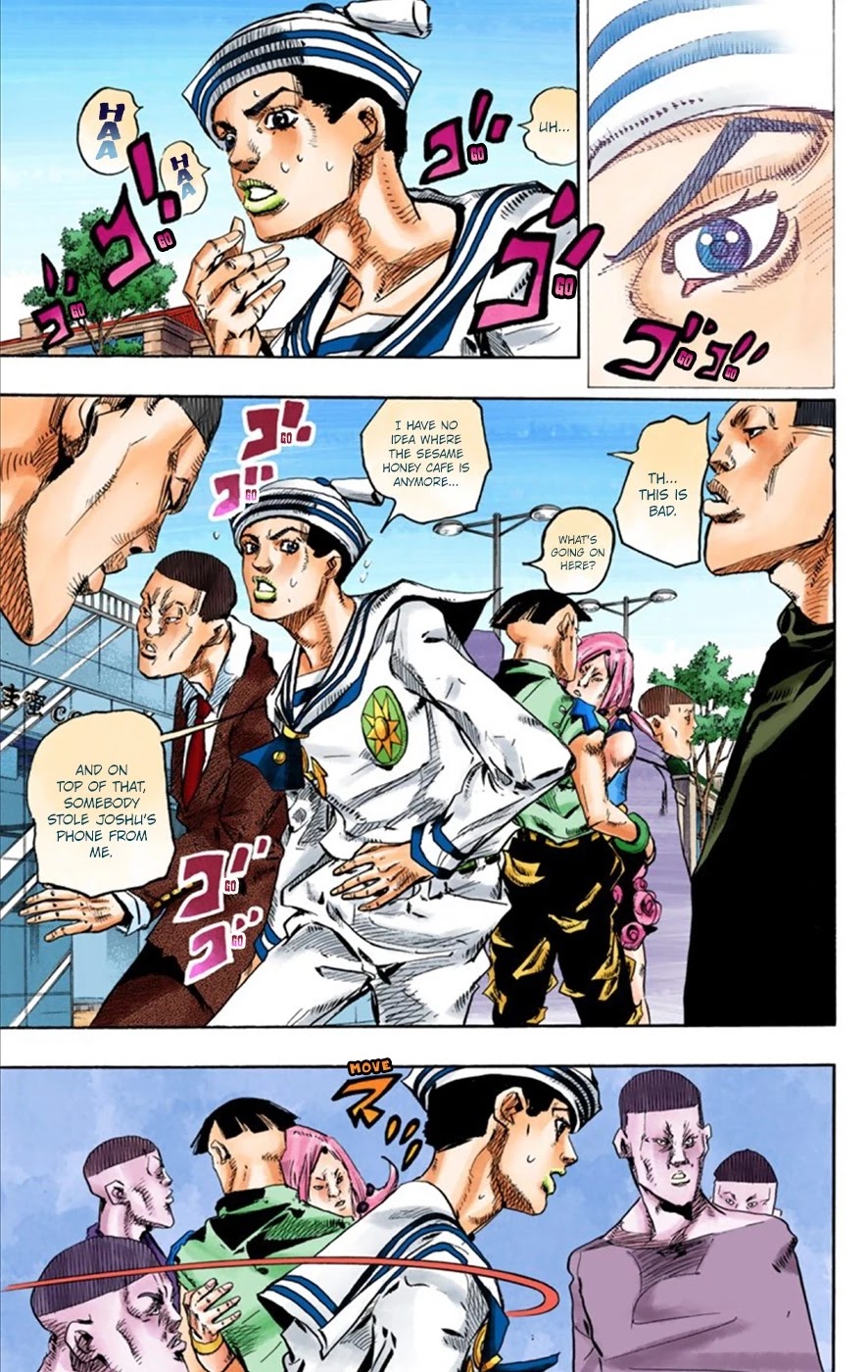 JoJo's Bizarre Adventure Part 8 - JoJolion (Official Colored) Chapter 25 page 23 - Chapter 25: Paper Moon Deception Part 3