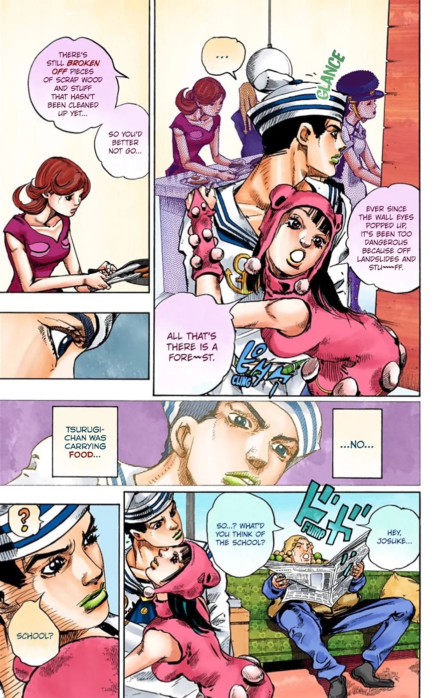 JoJo's Bizarre Adventure Part 8 - JoJolion (Official Colored) Chapter 27 page 12 - Chapter 27: Norisuke Higashikata, Tsurugi Higashikata, and Yotsuyu Yayagiyama Part 1