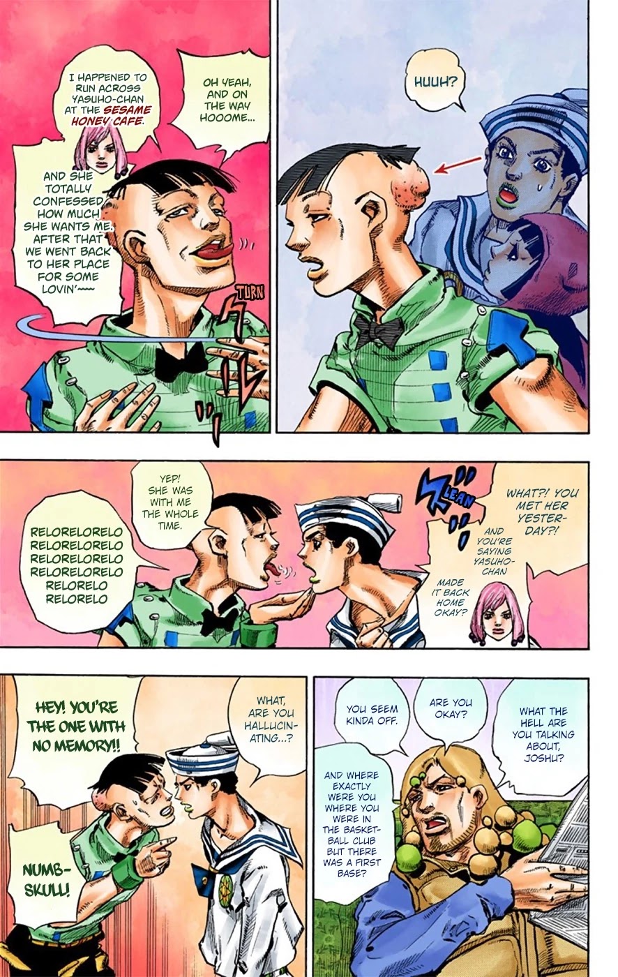 JoJo's Bizarre Adventure Part 8 - JoJolion (Official Colored) Chapter 27 page 14 - Chapter 27: Norisuke Higashikata, Tsurugi Higashikata, and Yotsuyu Yayagiyama Part 1