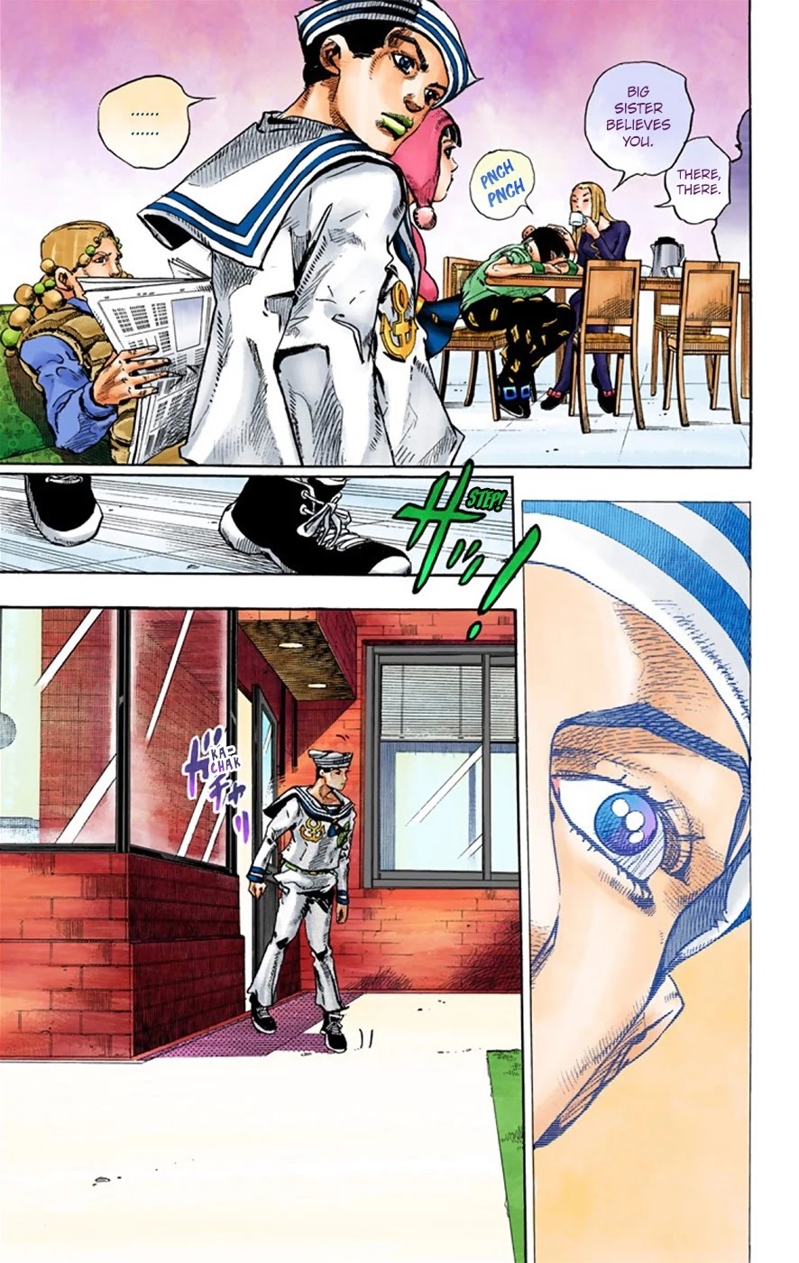 JoJo's Bizarre Adventure Part 8 - JoJolion (Official Colored) Chapter 27 page 16 - Chapter 27: Norisuke Higashikata, Tsurugi Higashikata, and Yotsuyu Yayagiyama Part 1