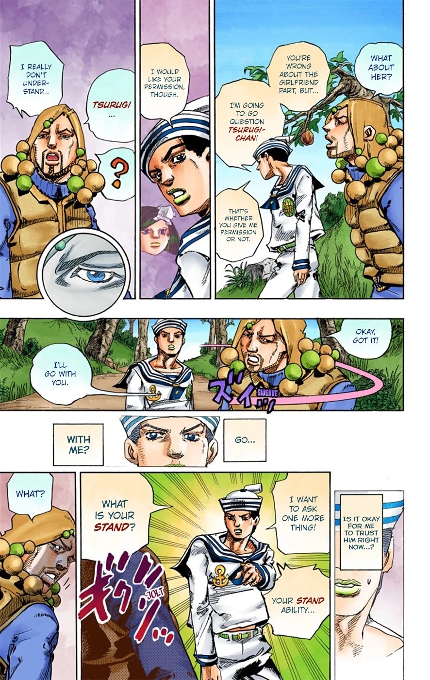 JoJo's Bizarre Adventure Part 8 - JoJolion (Official Colored) Chapter 27 page 32 - Chapter 27: Norisuke Higashikata, Tsurugi Higashikata, and Yotsuyu Yayagiyama Part 1